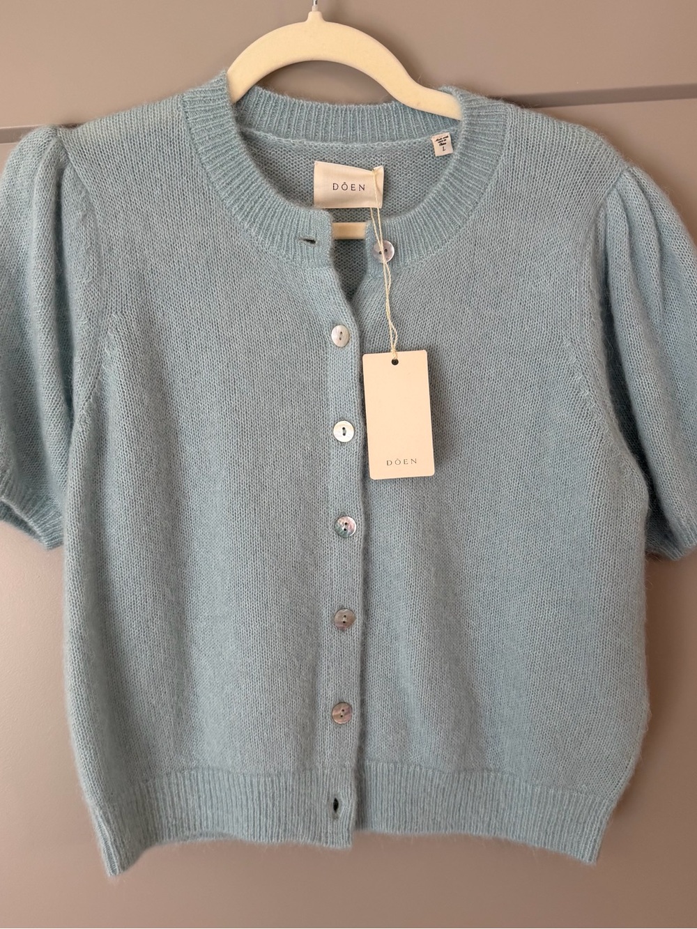 Doen Anisa Alpaca-Wool Puff-Sleeve Cardigan